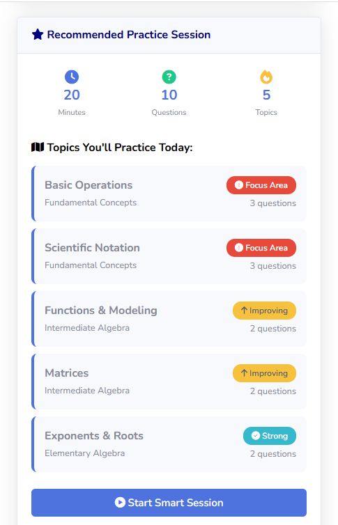 Smart Study recommendations